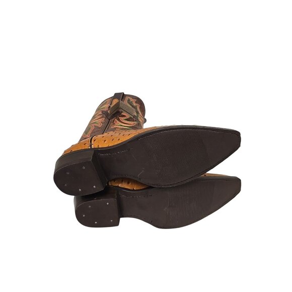 Dingo Men's DI 115 Outlaw Embroidered Ostrich Print Western Boot Tan 10.5D - Picture 7 of 7